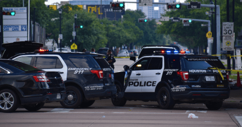 Police cars at an accident
