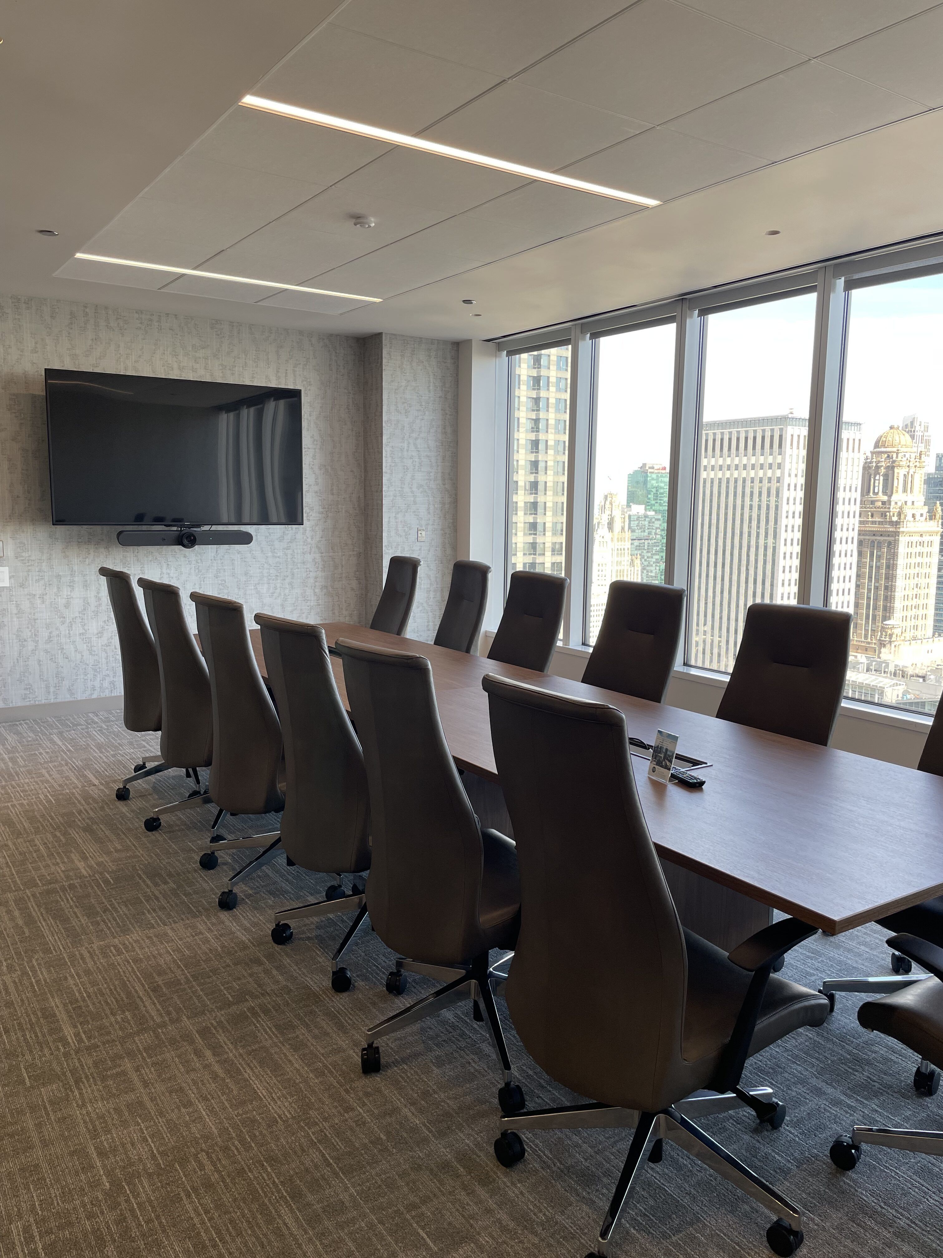 Conference Room on the 35th floor of Salvi, Schostok & Pritchard's Chicago office.