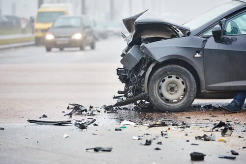 crashed car in Chicago